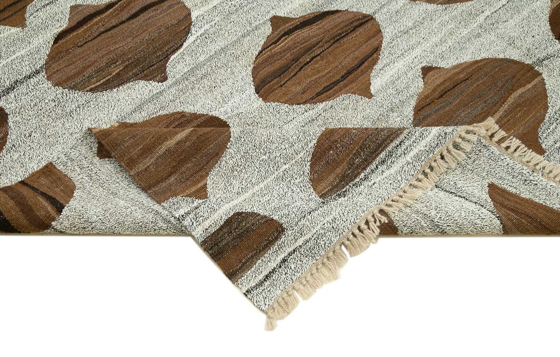 Scrap Mavi Geometrik Pamuk Yün El Dokuma Halısı 236x323 Agacan