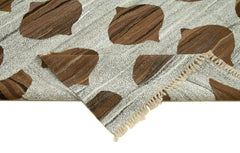 Scrap Mavi Geometrik Pamuk Yün El Dokuma Halısı 236x323 Agacan