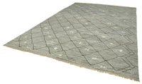 Large Grey Geometric Bohemian Vintage Turkish Rug 308x435 cm (10'1" x 14'3")