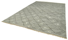 Scrap Siyah Geometrik Pamuk Yün El Dokuma Halısı 308x435 Agacan