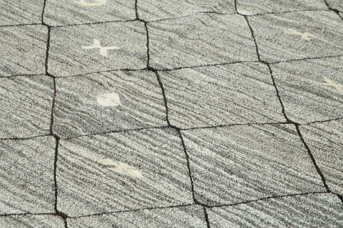 Scrap Siyah Geometrik Pamuk Yün El Dokuma Halısı 308x435 Agacan