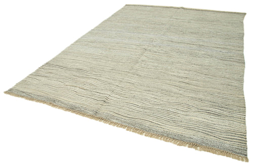 Scrap Gri Geometrik Pamuk Yün El Dokuma Halısı 264x368 Agacan