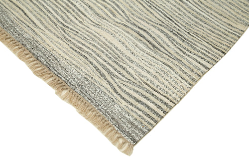 Scrap Gri Geometrik Pamuk Yün El Dokuma Halısı 264x368 Agacan