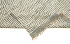 Scrap Gri Geometrik Pamuk Yün El Dokuma Halısı 264x368 Agacan