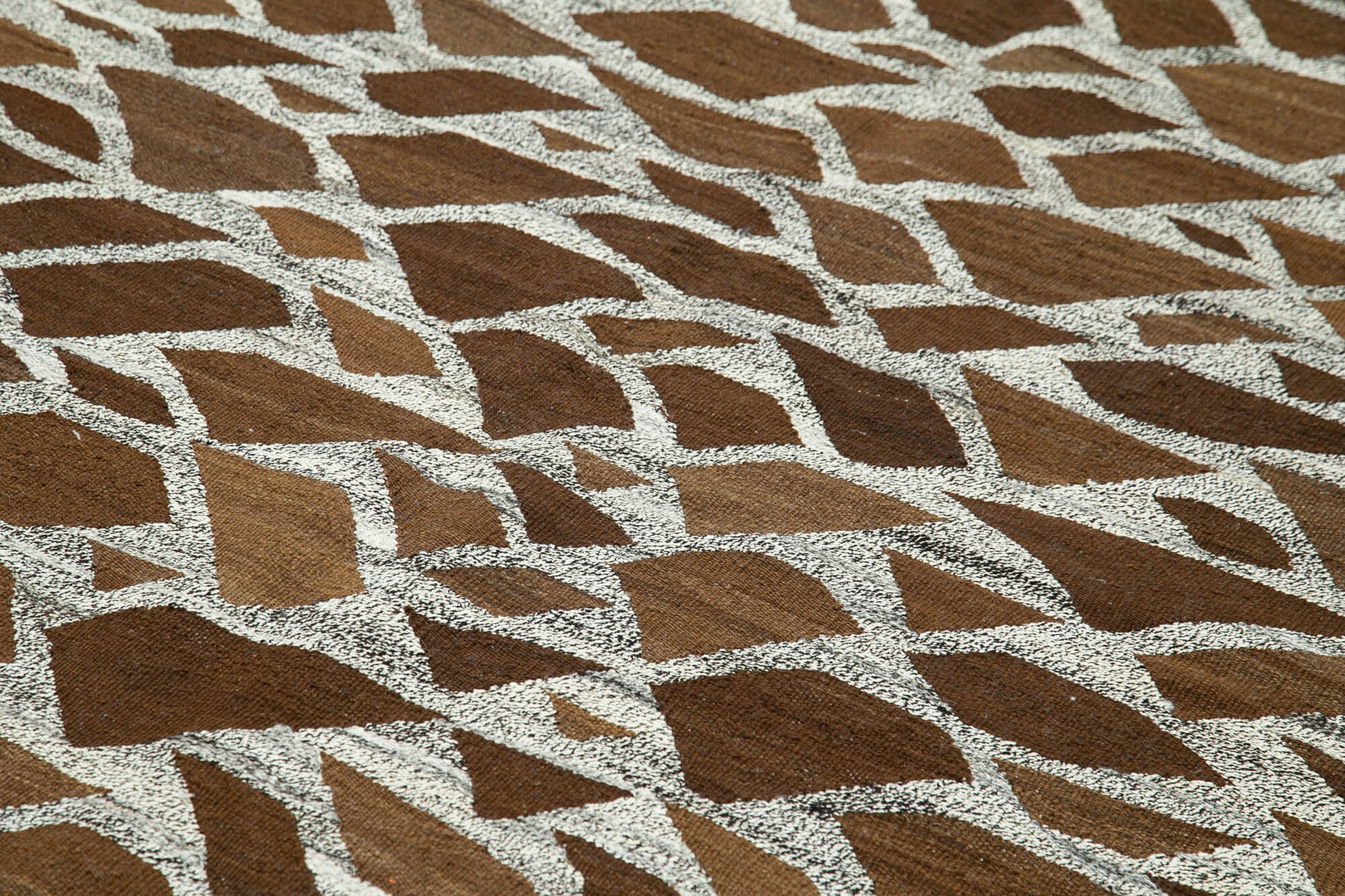 Scrap Gri Geometrik Pamuk Yün El Dokuma Halısı 244x326 Agacan