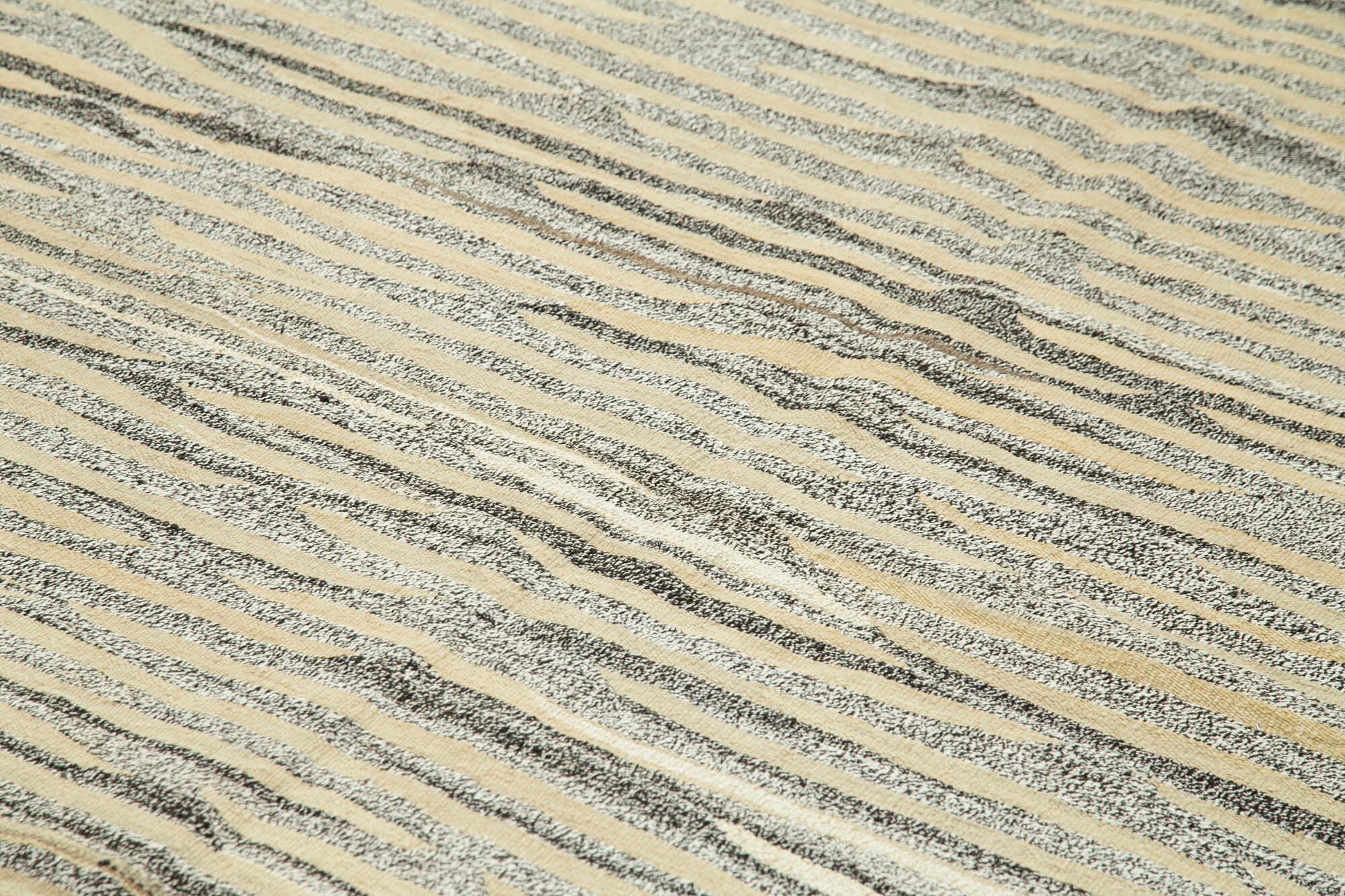 Scrap Bej Geometrik Pamuk Yün El Dokuma Halısı 244x325 Agacan