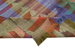 Scrap Beyaz Geometrik Pamuk Yün El Dokuma Halısı 305x414 Agacan