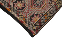 Geometric Kilim Kahverengi Geometrik Keçi Tüyü El Dokuma Halısı 198x325 Agacan