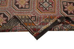 Geometric Kilim Kahverengi Geometrik Keçi Tüyü El Dokuma Halısı 198x325 Agacan