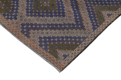Geometric Kilim Kahverengi Geometrik Keçi Tüyü El Dokuma Halısı 178x369 Agacan