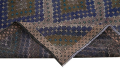 Geometric Kilim Kahverengi Geometrik Keçi Tüyü El Dokuma Halısı 178x369 Agacan