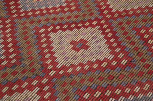 Geometric Kilim Beyaz Geometrik Keçi Tüyü El Dokuma Halısı 190x315 Agacan