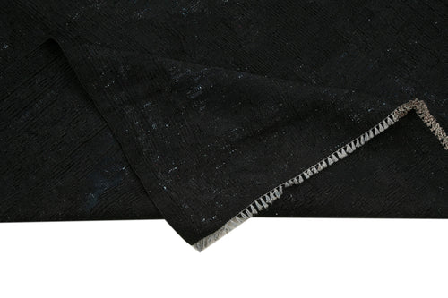 Geometric Kilim Siyah Geometrik Keçi Tüyü El Dokuma Halısı 193x321 Agacan