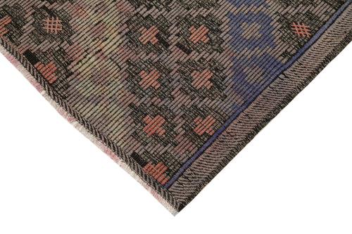 Geometric Kilim Kahverengi Geometrik Keçi Tüyü El Dokuma Halısı 164x314 Agacan
