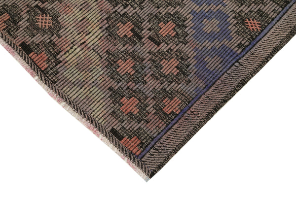 Geometric Kilim Kahverengi Geometrik Keçi Tüyü El Dokuma Halısı 164x314 Agacan