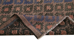 Geometric Kilim Kahverengi Geometrik Keçi Tüyü El Dokuma Halısı 164x314 Agacan