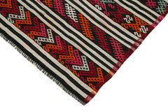 Geometric Kilim Beyaz Geometrik Keçi Tüyü El Dokuma Halısı 194x292 Agacan