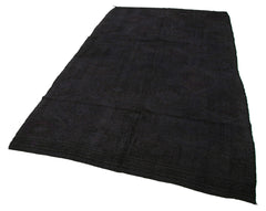 Geometric Kilim Siyah Geometrik Keçi Tüyü El Dokuma Halısı 173x303 Agacan