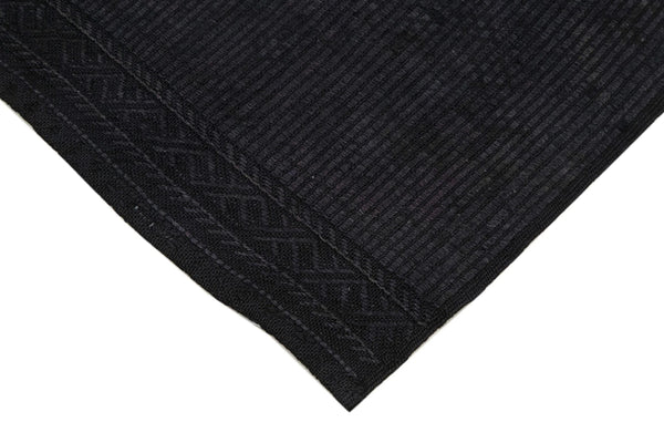 Geometric Kilim Siyah Geometrik Keçi Tüyü El Dokuma Halısı 173x303 Agacan