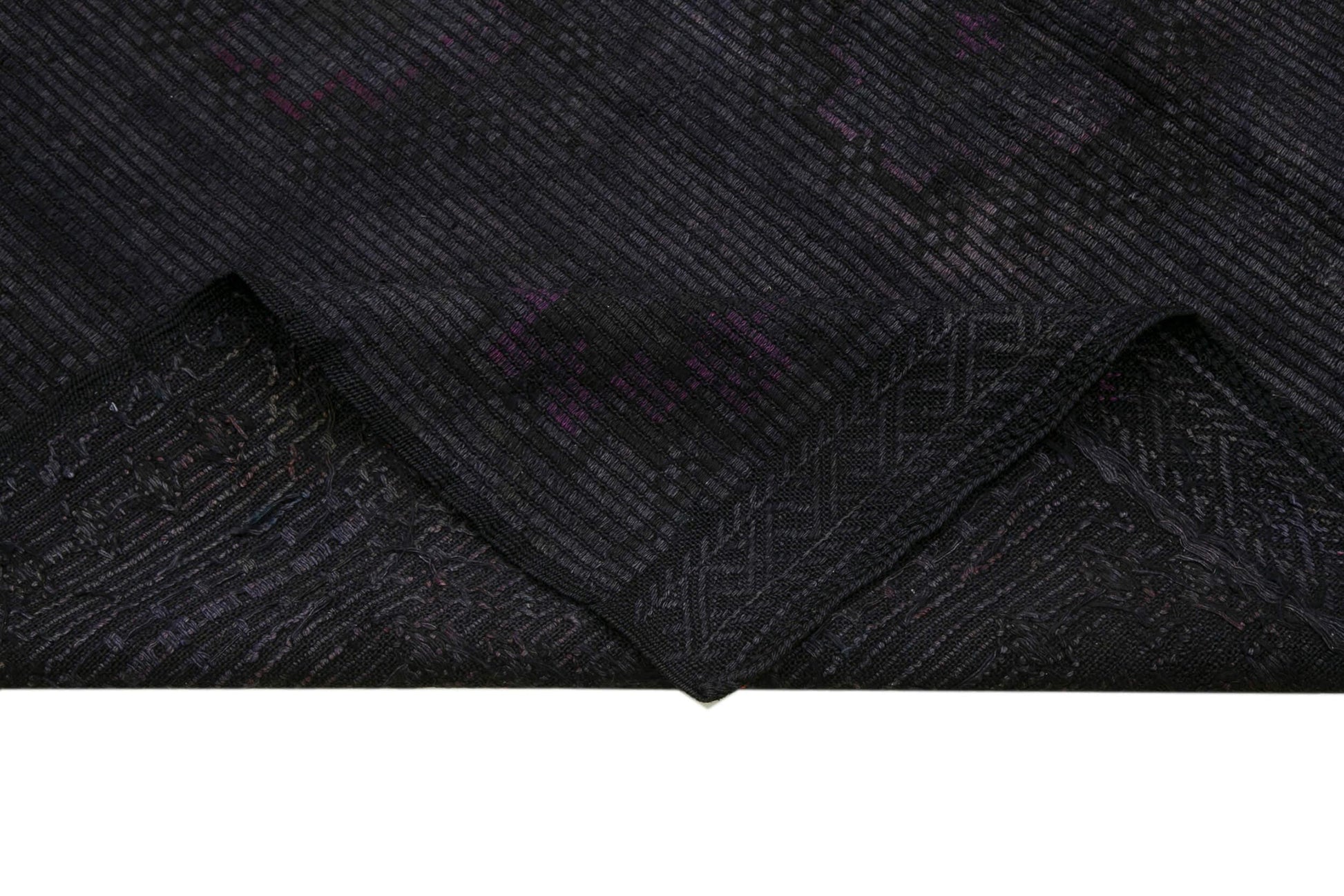 Geometric Kilim Siyah Geometrik Keçi Tüyü El Dokuma Halısı 173x303 Agacan