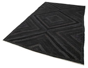 Geometric Kilim Siyah Geometrik Keçi Tüyü El Dokuma Halısı 195x318 Agacan