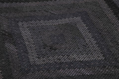 Geometric Kilim Siyah Geometrik Keçi Tüyü El Dokuma Halısı 195x318 Agacan