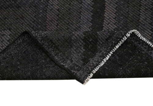 Geometric Kilim Siyah Geometrik Keçi Tüyü El Dokuma Halısı 195x318 Agacan