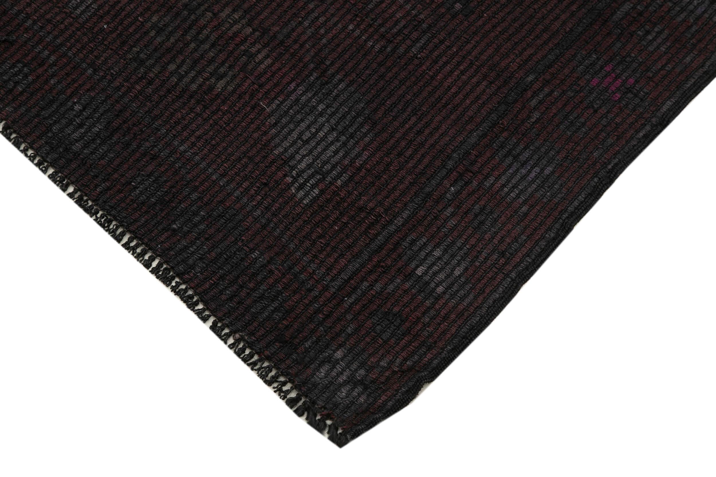 Geometric Kilim Kahverengi Geometrik Keçi Tüyü El Dokuma Halısı 185x325 Agacan