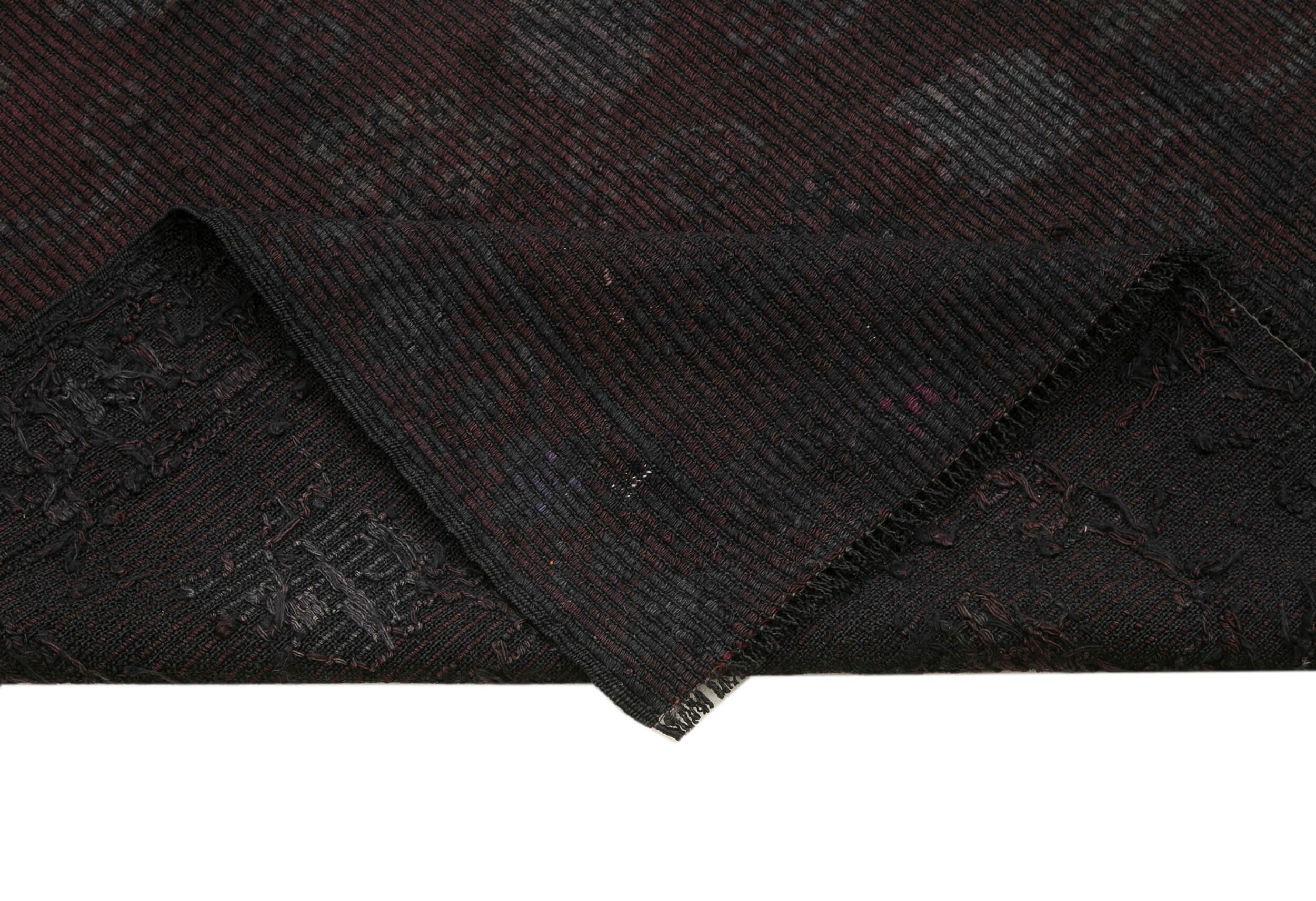 Geometric Kilim Kahverengi Geometrik Keçi Tüyü El Dokuma Halısı 185x325 Agacan