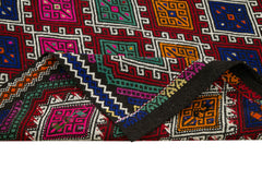 Geometric Kilim Beyaz Geometrik Keçi Tüyü El Dokuma Halısı 248x312 Agacan