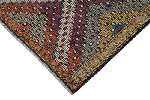 Geometric Kilim Bej Geometrik Keçi Tüyü El Dokuma Halısı 177x385 Agacan