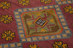 Geometric Kilim Kahverengi Geometrik Keçi Tüyü El Dokuma Halısı 163x325 Agacan