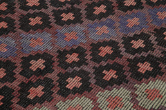 Geometric Kilim Kahverengi Geometrik Keçi Tüyü El Dokuma Halısı 203x308 Agacan