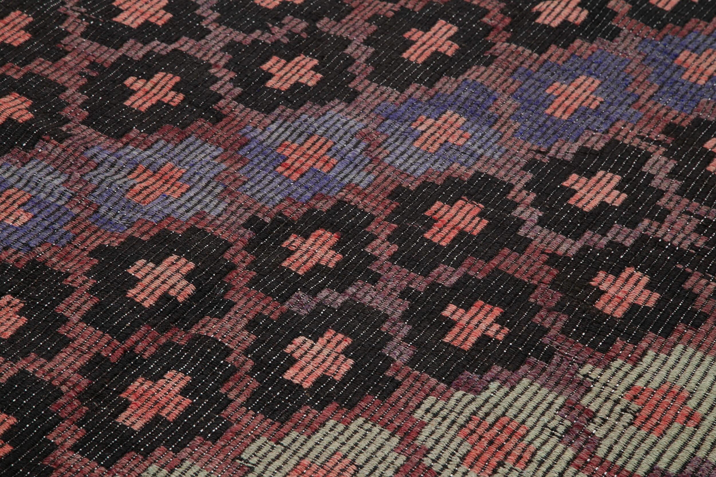 Geometric Kilim Kahverengi Geometrik Keçi Tüyü El Dokuma Halısı 203x308 Agacan