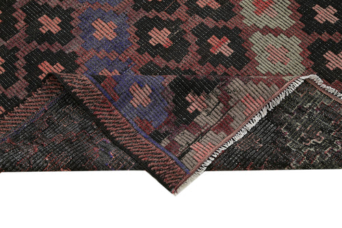 Geometric Kilim Kahverengi Geometrik Keçi Tüyü El Dokuma Halısı 203x308 Agacan
