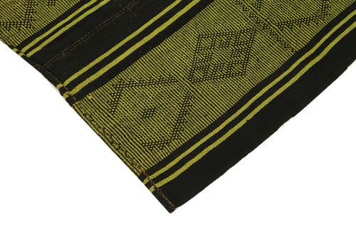 Geometric Kilim Yeşil Geometrik Keçi Tüyü El Dokuma Halısı 170x180 Agacan