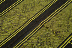 Geometric Kilim Yeşil Geometrik Keçi Tüyü El Dokuma Halısı 170x180 Agacan