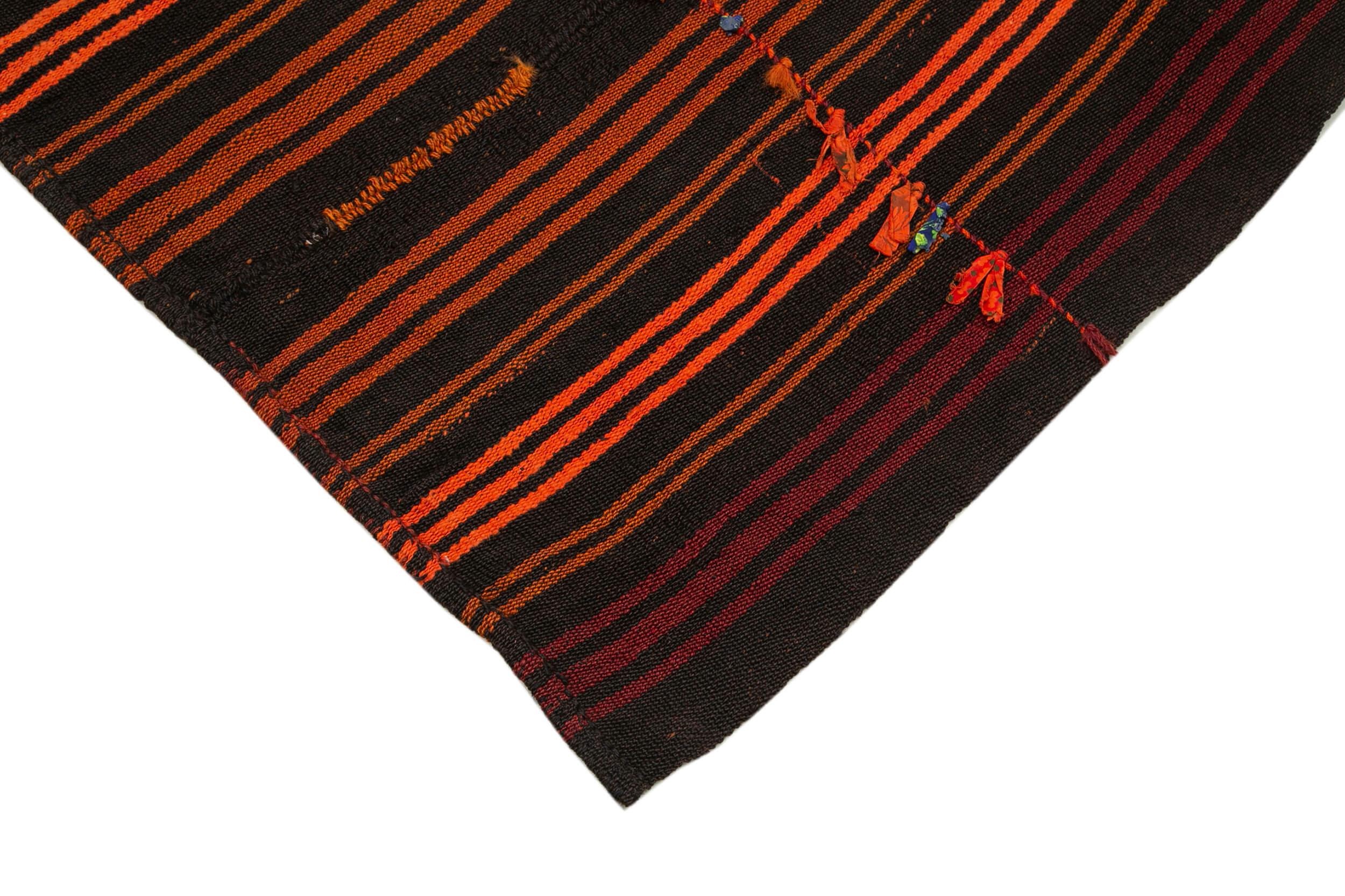 Geometric Kilim Kahverengi Geometrik Keçi Tüyü El Dokuma Halısı 180x210 Agacan