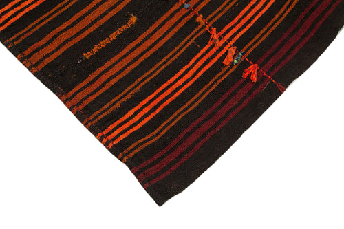 Geometric Kilim Kahverengi Geometrik Keçi Tüyü El Dokuma Halısı 180x210 Agacan