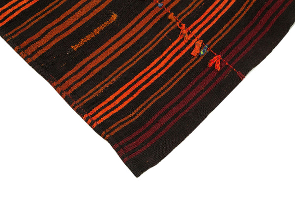 Geometric Kilim Kahverengi Geometrik Keçi Tüyü El Dokuma Halısı 180x210 Agacan