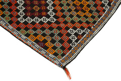 Geometric Kilim Beyaz Geometrik Keçi Tüyü El Dokuma Halısı 153x325 Agacan