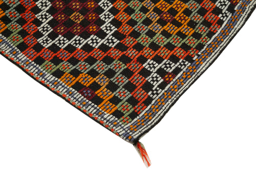 Geometric Kilim Beyaz Geometrik Keçi Tüyü El Dokuma Halısı 153x325 Agacan