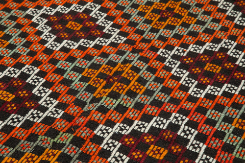 Geometric Kilim Beyaz Geometrik Keçi Tüyü El Dokuma Halısı 153x325 Agacan