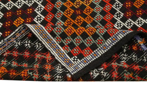 Geometric Kilim Beyaz Geometrik Keçi Tüyü El Dokuma Halısı 153x325 Agacan