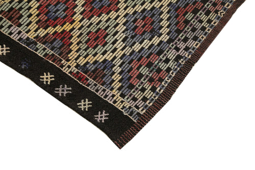 Geometric Kilim Kahverengi Geometrik Keçi Tüyü El Dokuma Halısı 163x235 Agacan