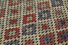 Geometric Kilim Kahverengi Geometrik Keçi Tüyü El Dokuma Halısı 163x235 Agacan