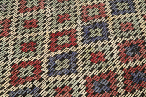 Geometric Kilim Kahverengi Geometrik Keçi Tüyü El Dokuma Halısı 163x235 Agacan