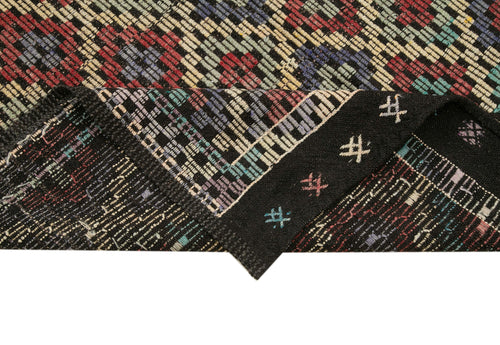 Geometric Kilim Kahverengi Geometrik Keçi Tüyü El Dokuma Halısı 163x235 Agacan