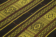 Geometric Kilim Sarı Geometrik Keçi Tüyü El Dokuma Halısı 190x229 Agacan
