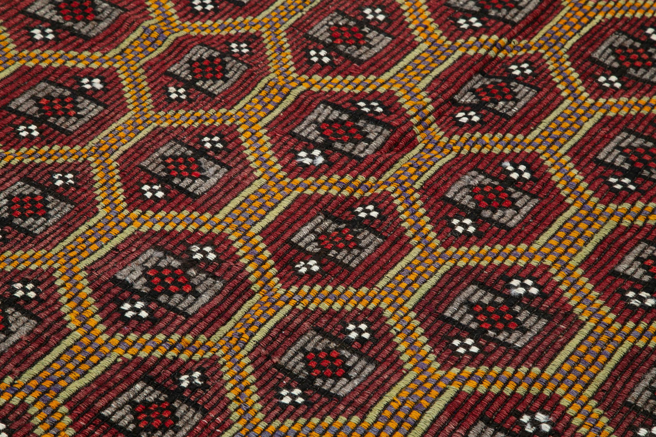 Geometric Kilim Kahverengi Geometrik Keçi Tüyü El Dokuma Halısı 168x285 Agacan
